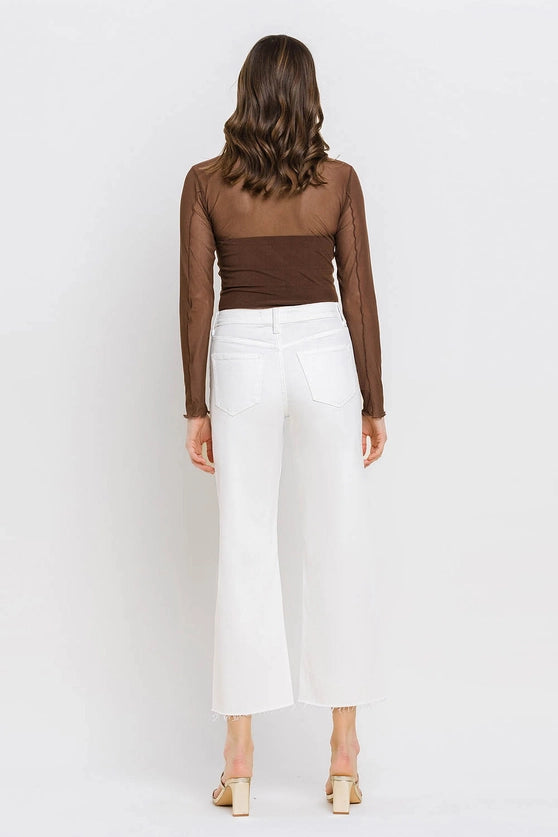 lily white pants Lovervet Lily White High Rise Wide Leg Jean Optic White / 28