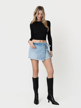 Vervet Coastal Wrap Tie Denim Skort