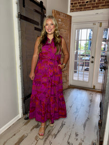 In the Jungle Cileah Collared Maxi Dress