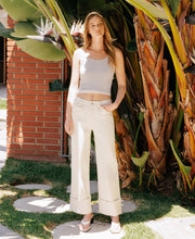 Fall's Canvas Super High Rise Cuffed Wide Leg Jeans