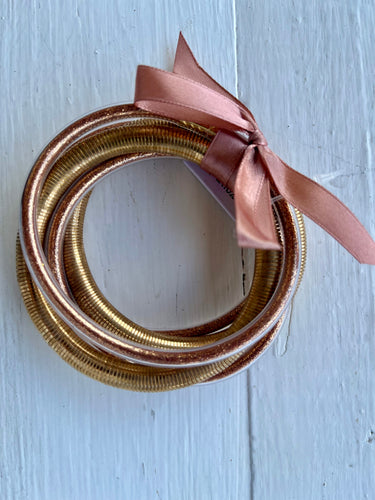 5 Row Glitter Tube & Cobrachain Bracelet