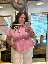 Blush Cinch Peplum Top