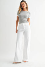 Just Black White Luxe Stretch Wide Leg Jean