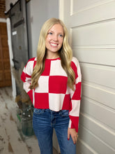 Sarah Round Neck Checkered Top