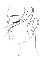 PEARL DANGLE GOLD BOW DROP EARRINGS