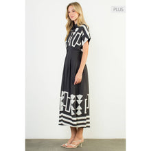 /Size XL/ Button Down Geo Print Midi Dress THML