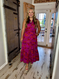 In the Jungle Cileah Collared Maxi Dress