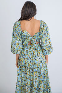 Enchanted Evenings Floral Tie Back Maxi Dress