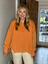 Vintage Washed Terry Polo Pullover Top
