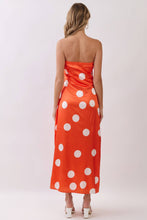 Polka Around Strapless Maxi Dress
