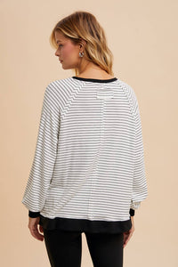 Striped Raglan Long Sleeve Top