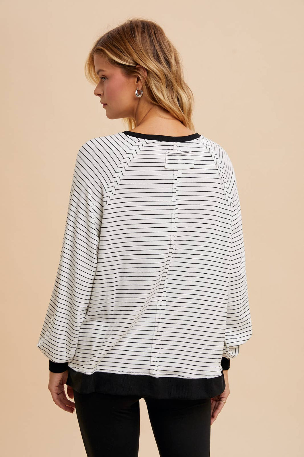 Striped Raglan Long Sleeve Top