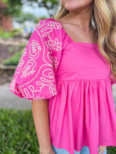 Leighton Embroidered Puff Sleeve Top