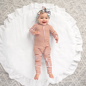 Chase Brown Ribbed ZIP Bamboo Baby Sleepies Little