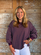 Plum Striped Pullover Top