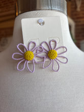 Wrapped Raffia Flower Earrings