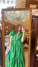 THML Georgiana Puff Sleeve Flower Print Maxi Dress