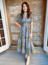 Painted Florals Midi Dress