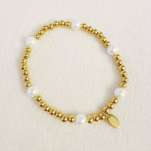 Golden Beads Stone Stretch Bracelet