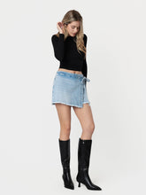 Vervet Coastal Wrap Tie Denim Skort