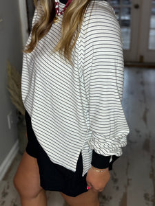 Striped Raglan Long Sleeve Top