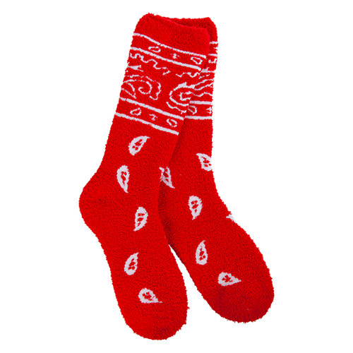 Cozy Crew Bandana Red Socks