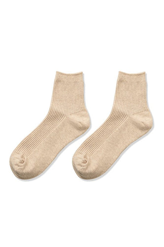 Ribbed Crew Socks