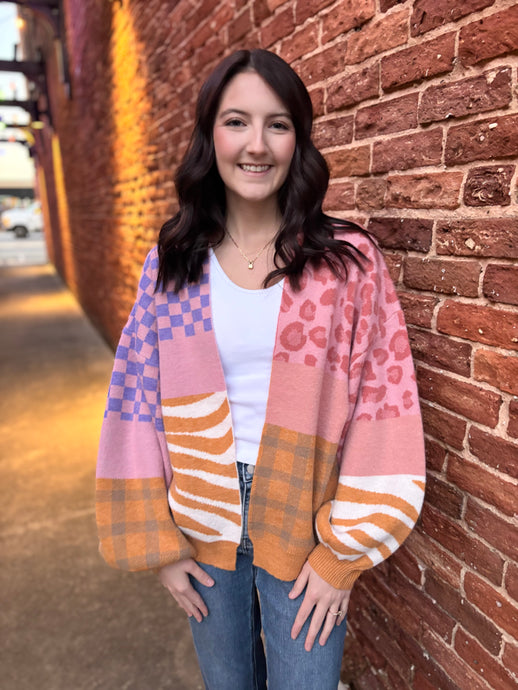 Whimsical Tiger Open Cardigan
