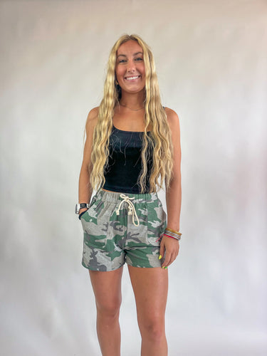 Jolina Camo Green Shorts