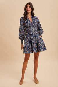 Maggie Zippered Floral Mini Dress