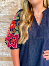 THML Burgundy Bloom Denim Dress