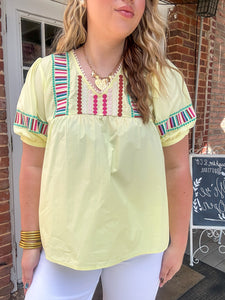 Ada THML Short Sleeve Embroidered Top