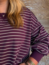 Plum Striped Pullover Top