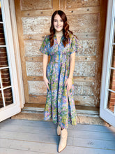 Painted Florals Midi Dress