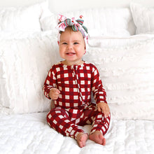 Emery Plaid ZIP Bamboo Baby Sleepy