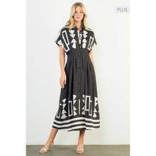 /Size XL/ Button Down Geo Print Midi Dress THML