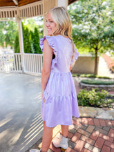 Lilac Crush Sequin Star Patch pearlescent Babydoll Dress