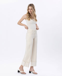 Fall's Canvas Super High Rise Cuffed Wide Leg Jeans
