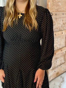Myra Polka Dot Flared Mini Dress
