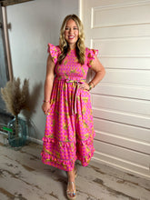 Charming Cheetah Cotton Poplin Smocked Midi Dress