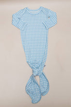 Blue Gingham Knotted Infant Gown
