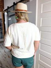 Perfectly Patched Shortsleeve Knit Top