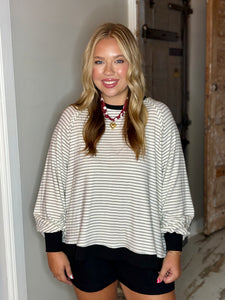 Striped Raglan Long Sleeve Top