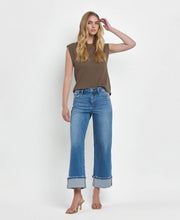 Julie High Rise Cuffed wide leg Jeans