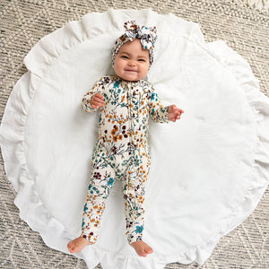 Maren Floral RUFFLE ZIP Bamboo Sleepies Little Baby Outfit