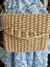 Woven Straw Flipover Clutch