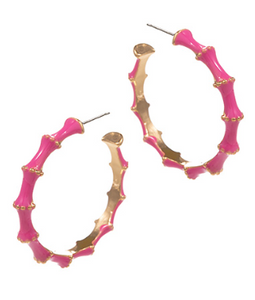 Bamboo Shaped Enamel Hoops