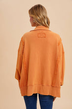 Vintage Washed Terry Polo Pullover Top