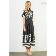 /Size XL/ Button Down Geo Print Midi Dress THML