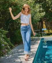 Julie High Rise Cuffed wide leg Jeans